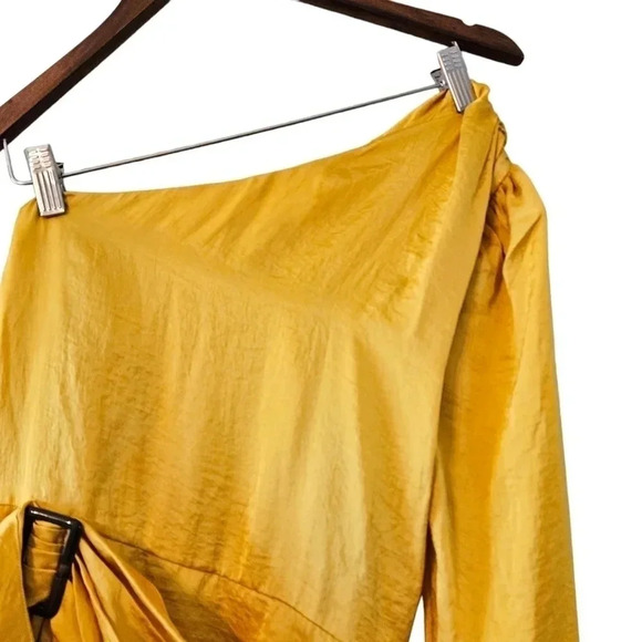 Lovers and Friends Revolve Ana One Shoulder Cocktail Dress Yellow Mustard Small. - Picture 6 of 15